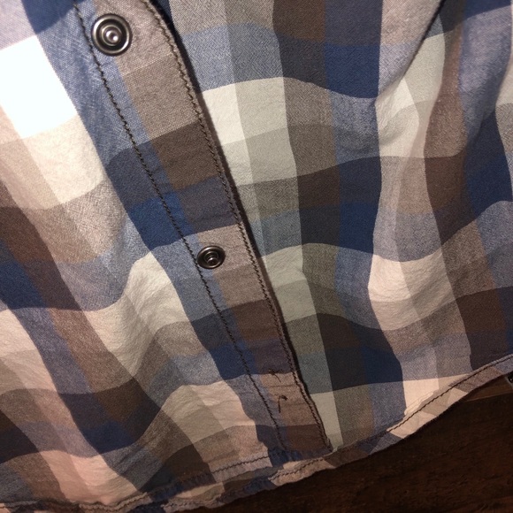Plaid button down with snaps - Picture 4 of 5